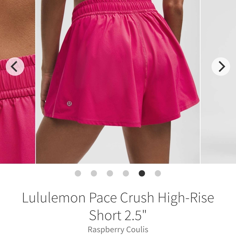Lululemon Athletica Women's Raspberry Coulis Athletic Shorts - Picture 2 of 6